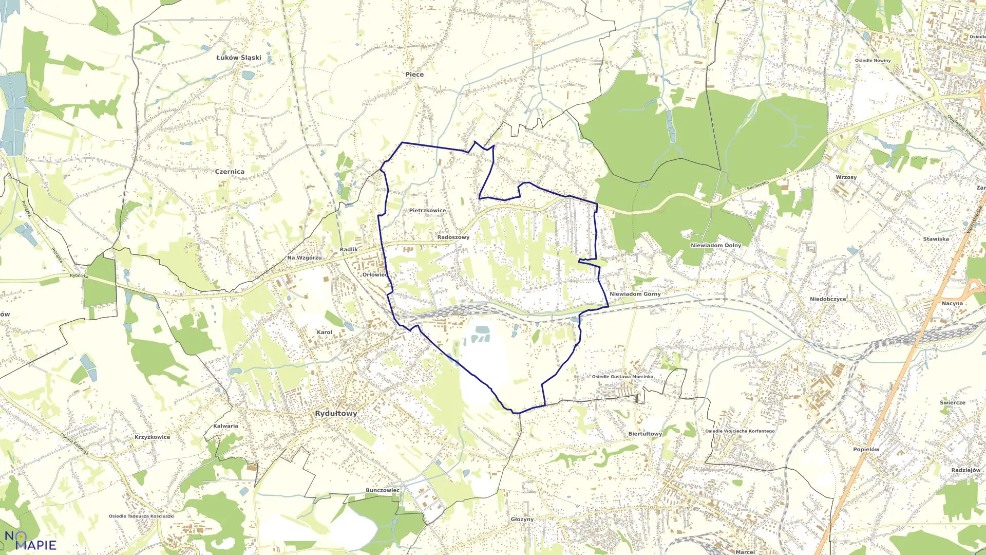 Mapa obrębu RADOSZOWY w mieście Rydułtowy